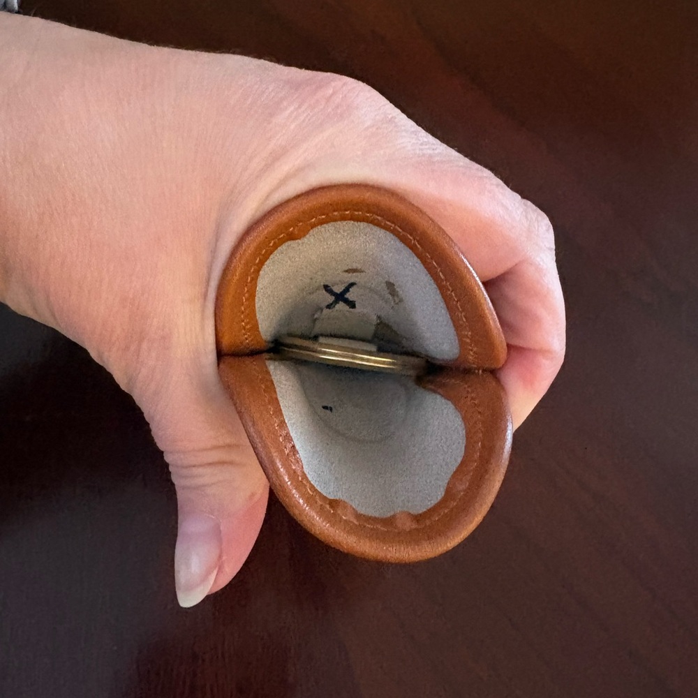 Dooney & Bourke Ivory and Brown Leather Key Fob - Picture 4 of 4